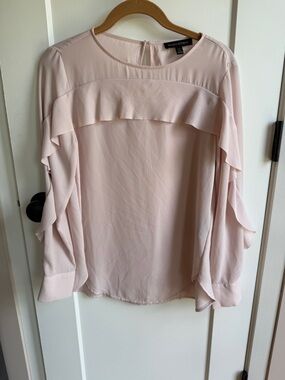 Banana Republic Pale Blush Ruffle-Sleeve Blouse